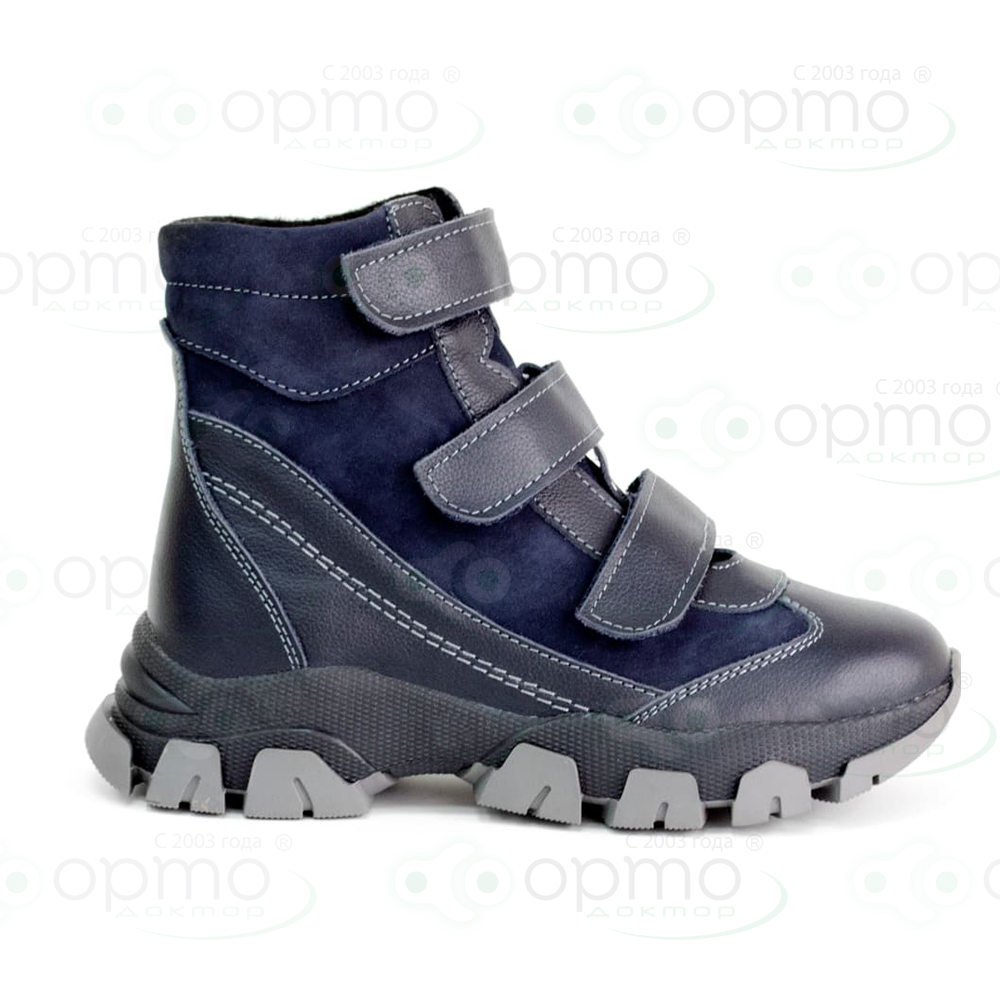 М-5501ВВ Ортопедическая обувь сложная ботинки мальчиковые БАЙКА (40 синий)