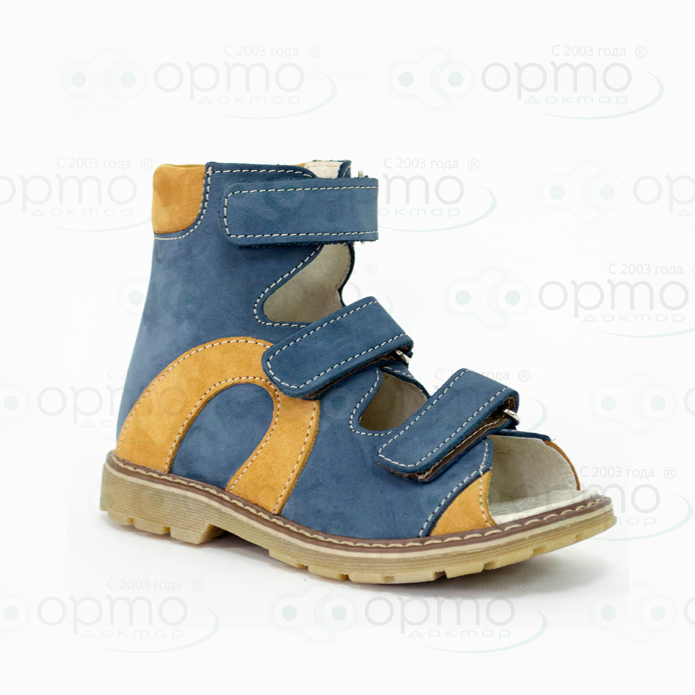 М-512В Ортопедическая обувь сложная туфли летние открытые (28 нуб син/беж)