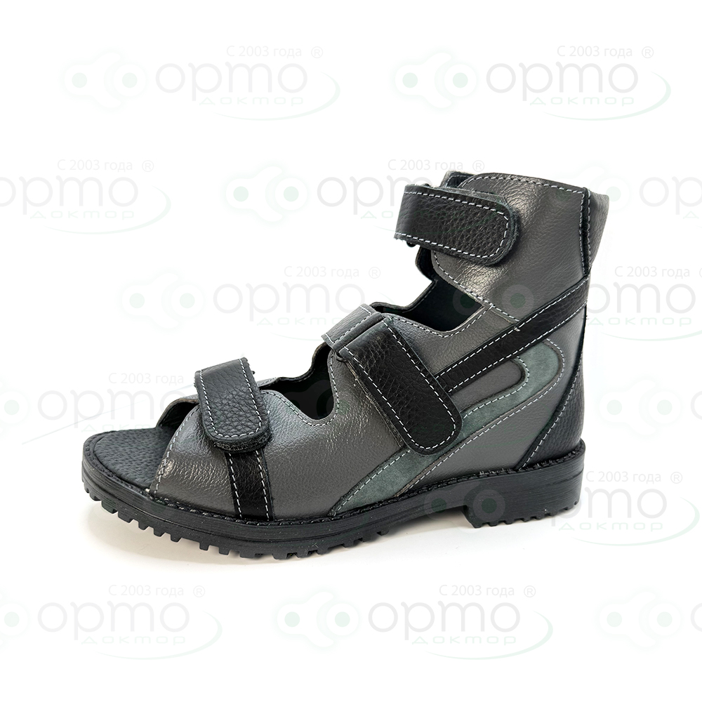 М-711В Полуботинки летние c высоким берцем (40 серый/флотер черный)