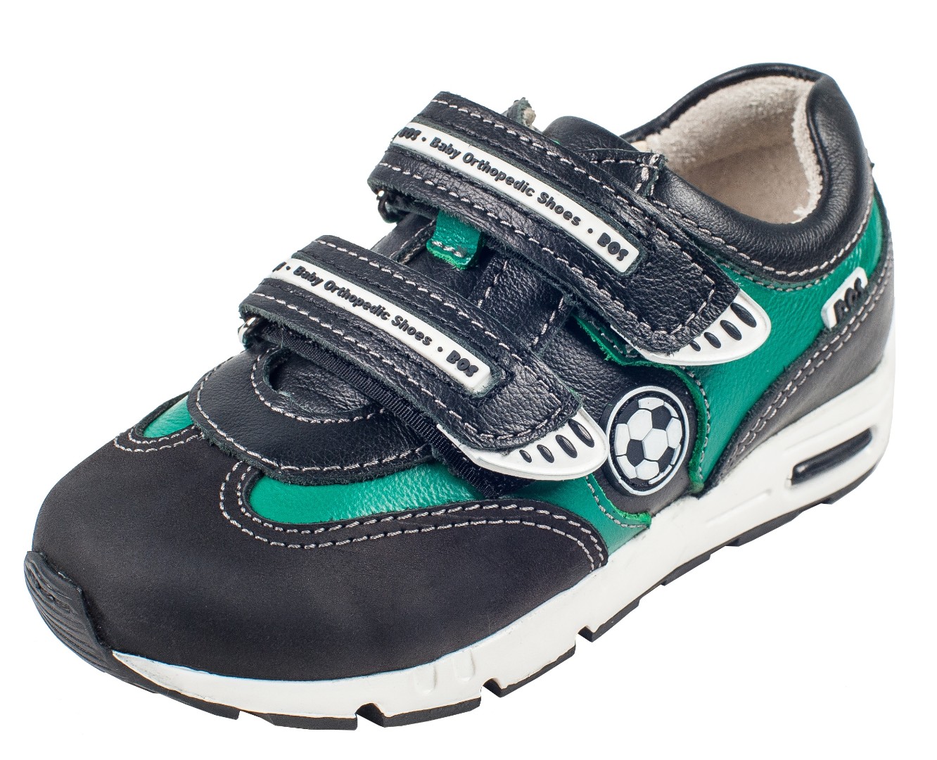 Кроссовки черные с зеленым 098-132 (36)