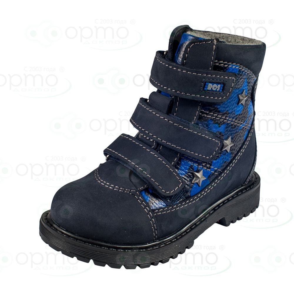 Ботинки на байке синие со звездами 155-72 (36)