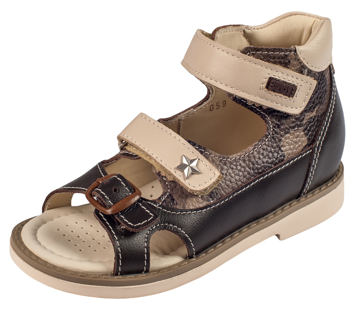 Сандалики коричневые милитари 059-611 (32)