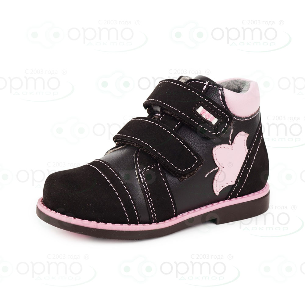 Ботинки на байке коричневый с розовым 404-52 (36)