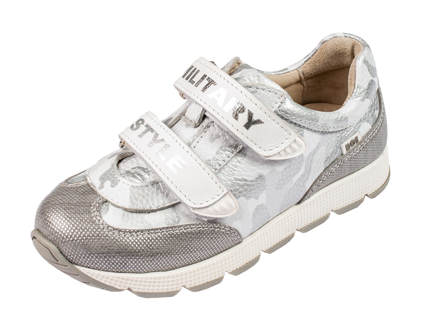 Кроссовки белые с серебром 093-017 (36)