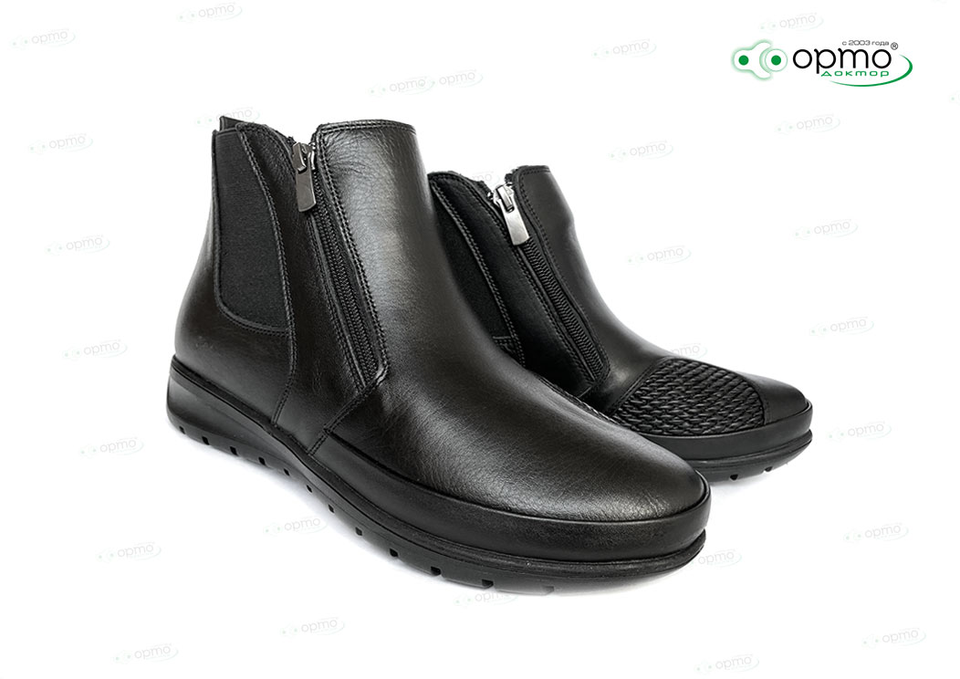 FOOTWELL Полусапоги женские анатомические, черные 8191 (42)